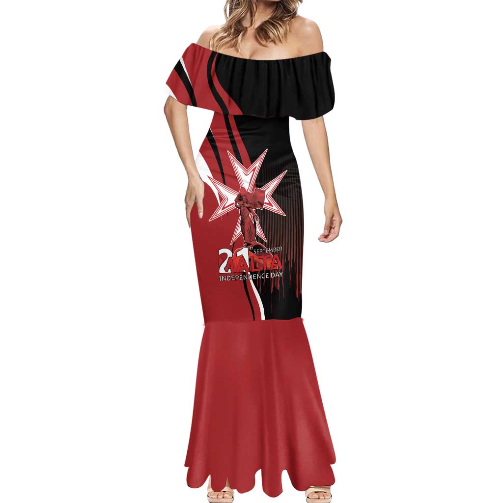 Personalized Malta Independence Day Mermaid Dress Maltese Cross With Independence Monument