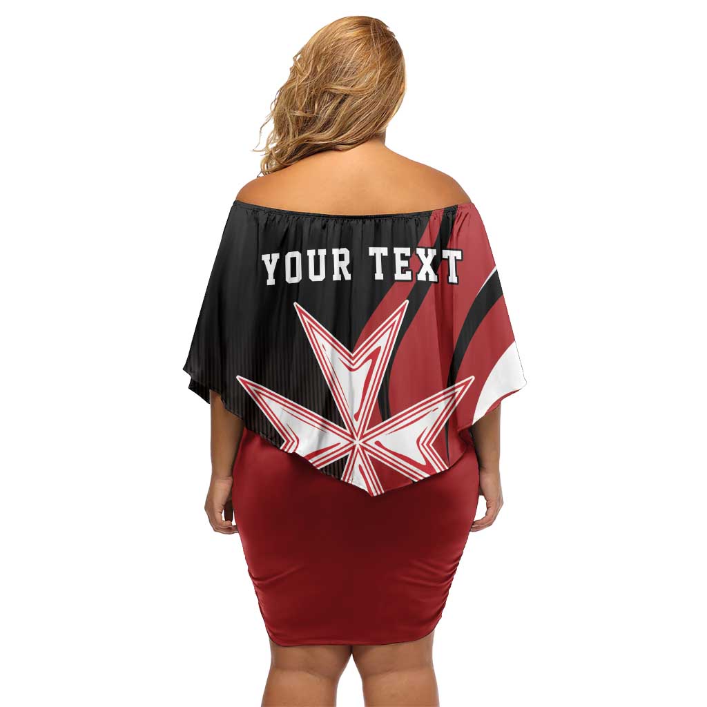 Personalized Malta Independence Day Off Shoulder Short Dress Maltese Cross With Independence Monument