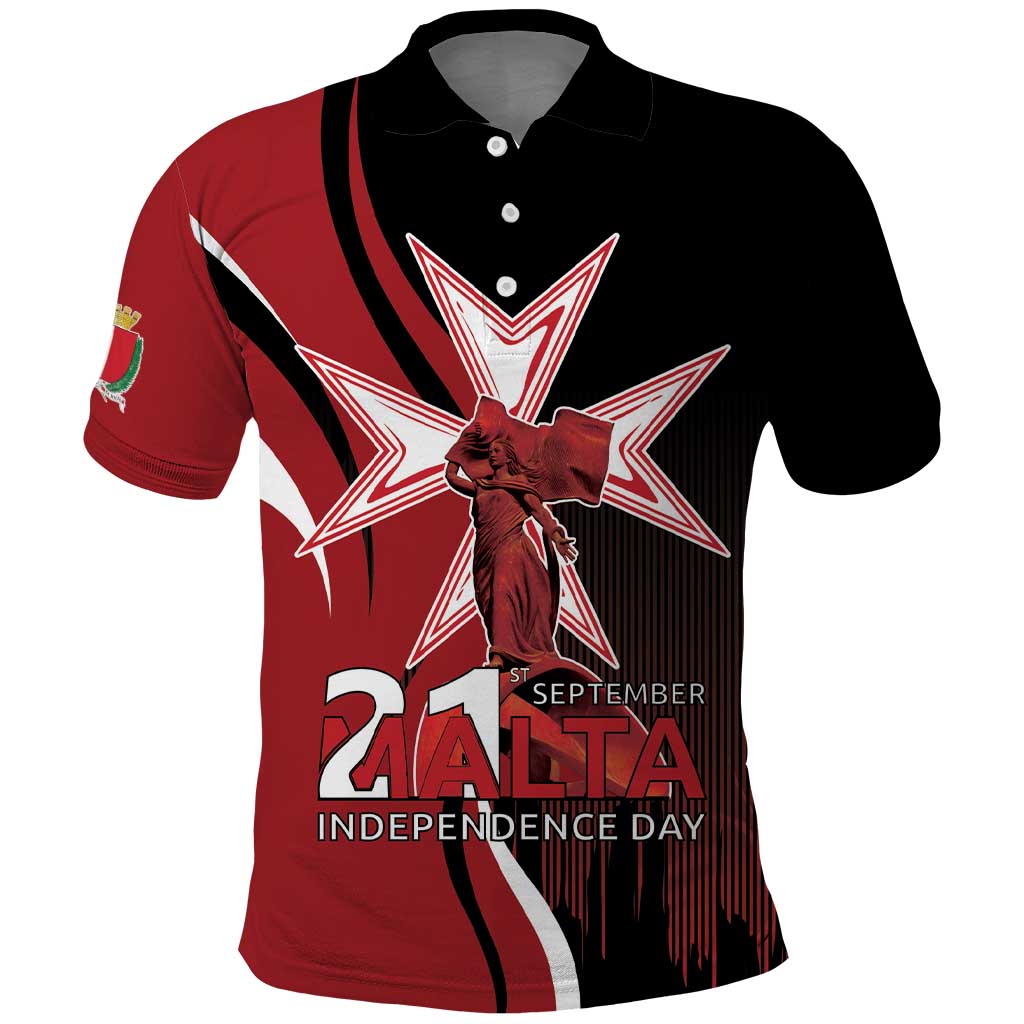 Personalized Malta Independence Day Polo Shirt Maltese Cross With Independence Monument