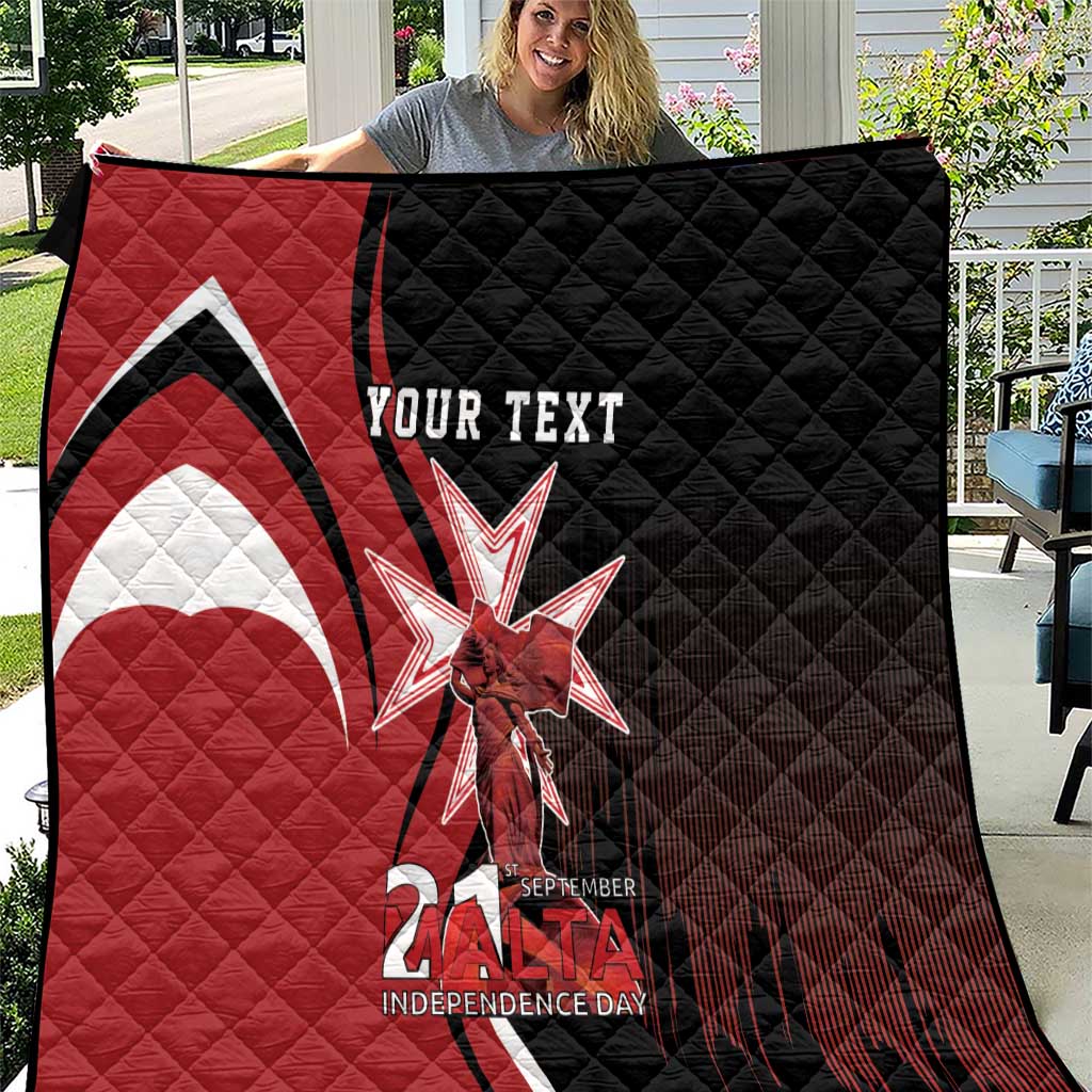 Personalized Malta Independence Day Quilt Maltese Cross With Independence Monument