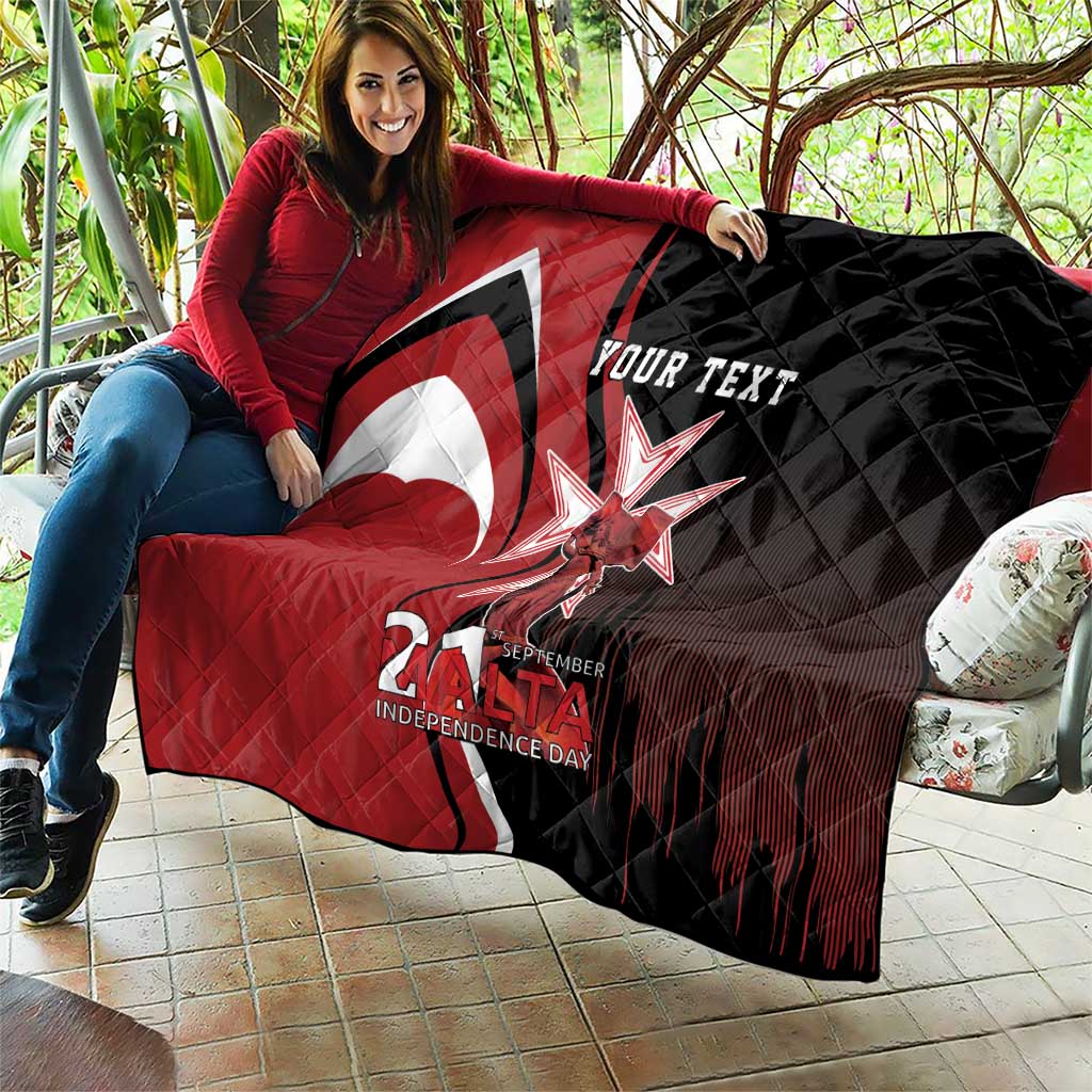 Personalized Malta Independence Day Quilt Maltese Cross With Independence Monument