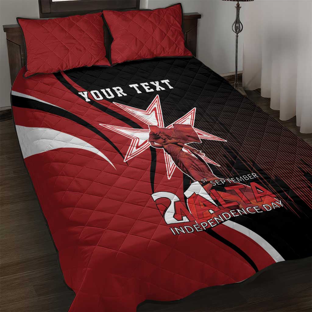 Personalized Malta Independence Day Quilt Bed Set Maltese Cross With Independence Monument