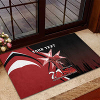 Personalized Malta Independence Day Rubber Doormat Maltese Cross With Independence Monument