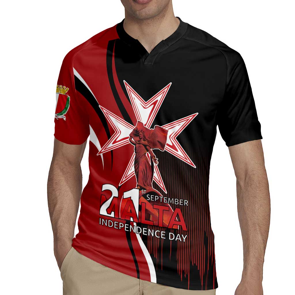Personalized Malta Independence Day Rugby Jersey Maltese Cross With Independence Monument