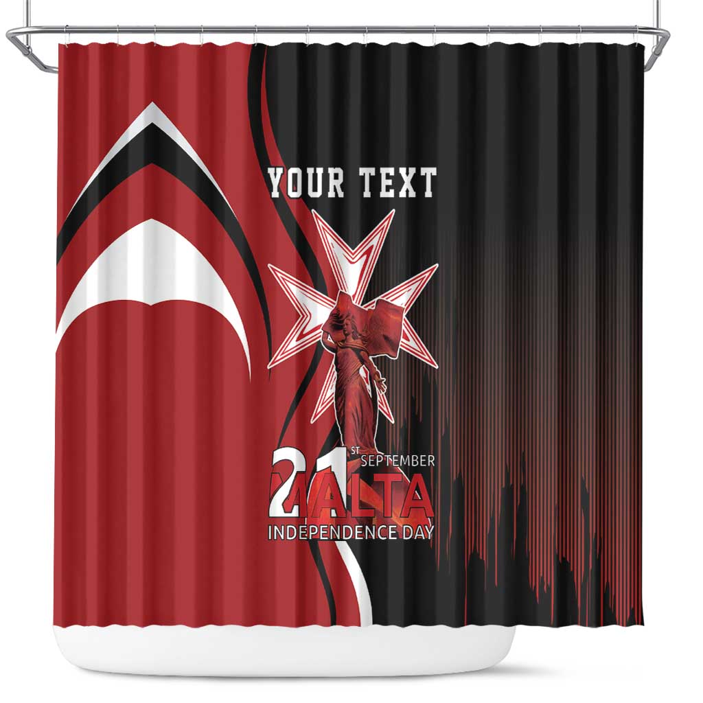 Personalized Malta Independence Day Shower Curtain Maltese Cross With Independence Monument
