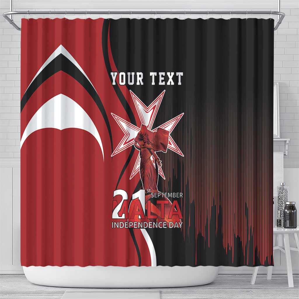 Personalized Malta Independence Day Shower Curtain Maltese Cross With Independence Monument