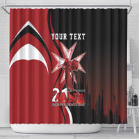 Personalized Malta Independence Day Shower Curtain Maltese Cross With Independence Monument