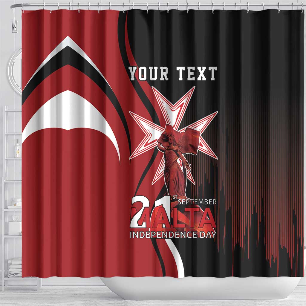 Personalized Malta Independence Day Shower Curtain Maltese Cross With Independence Monument