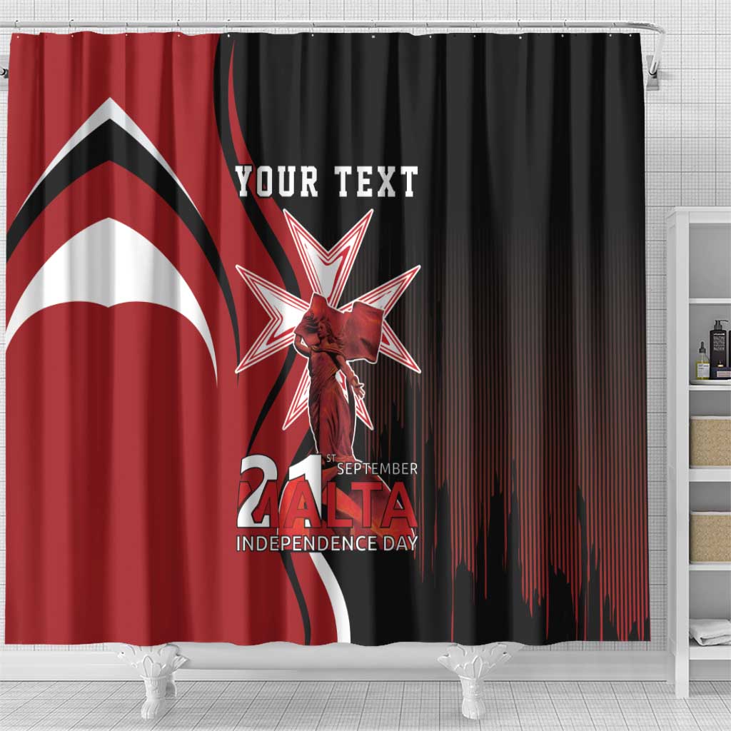 Personalized Malta Independence Day Shower Curtain Maltese Cross With Independence Monument