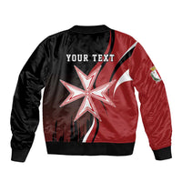 Personalized Malta Independence Day Sleeve Zip Bomber Jacket Maltese Cross With Independence Monument