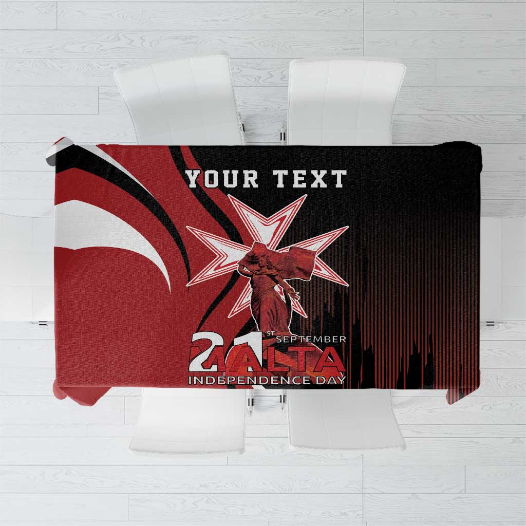 Personalized Malta Independence Day Tablecloth Maltese Cross With Independence Monument