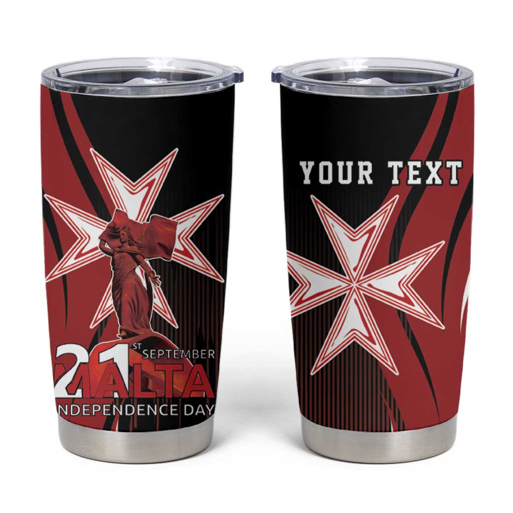 Personalized Malta Independence Day Tumbler Cup Maltese Cross With Independence Monument