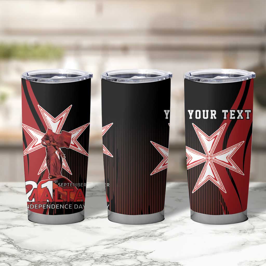Personalized Malta Independence Day Tumbler Cup Maltese Cross With Independence Monument