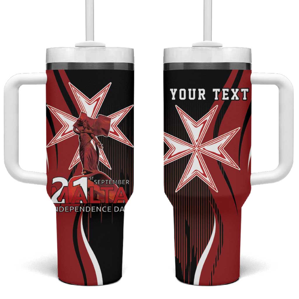 Personalized Malta Independence Day Tumbler With Handle Maltese Cross With Independence Monument