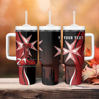 Personalized Malta Independence Day Tumbler With Handle Maltese Cross With Independence Monument