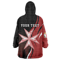 Personalized Malta Independence Day Wearable Blanket Hoodie Maltese Cross With Independence Monument