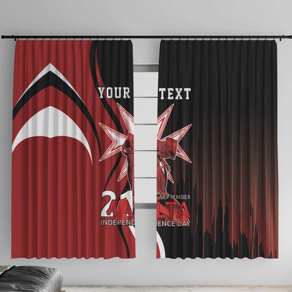 Personalized Malta Independence Day Window Curtain Maltese Cross With Independence Monument