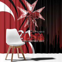 Personalized Malta Independence Day Window Curtain Maltese Cross With Independence Monument