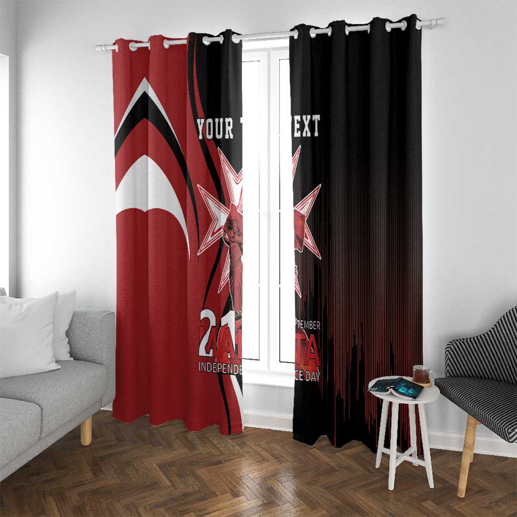 Personalized Malta Independence Day Window Curtain Maltese Cross With Independence Monument