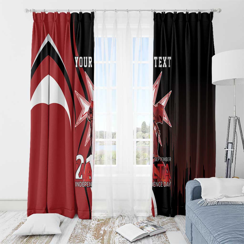 Personalized Malta Independence Day Window Curtain Maltese Cross With Independence Monument