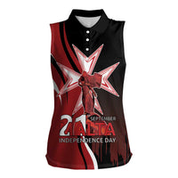 Personalized Malta Independence Day Women Sleeveless Polo Shirt Maltese Cross With Independence Monument