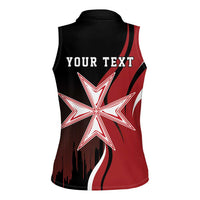 Personalized Malta Independence Day Women Sleeveless Polo Shirt Maltese Cross With Independence Monument