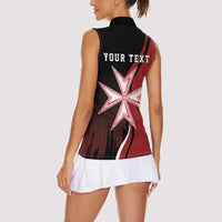 Personalized Malta Independence Day Women Sleeveless Polo Shirt Maltese Cross With Independence Monument