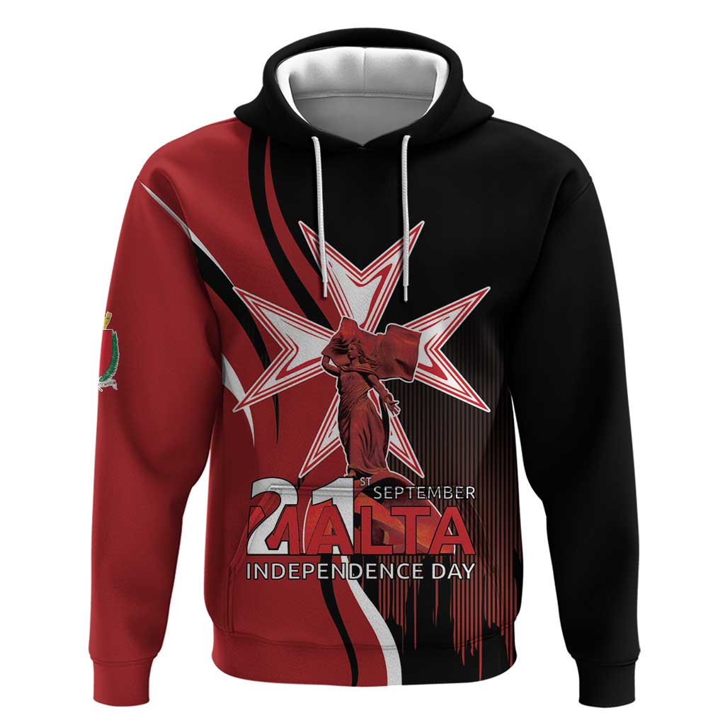 Personalized Malta Independence Day Zip Hoodie Maltese Cross With Independence Monument