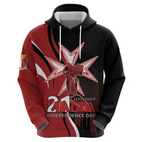 Personalized Malta Independence Day Zip Hoodie Maltese Cross With Independence Monument