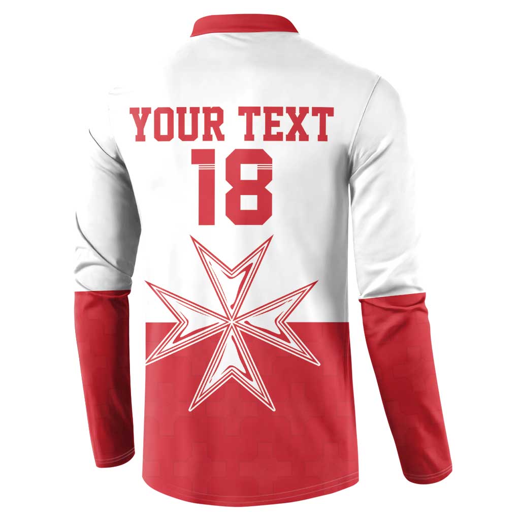 Custom Malta Football Button Sweatshirt Tim nazzjonali tal-futbol ta Malta