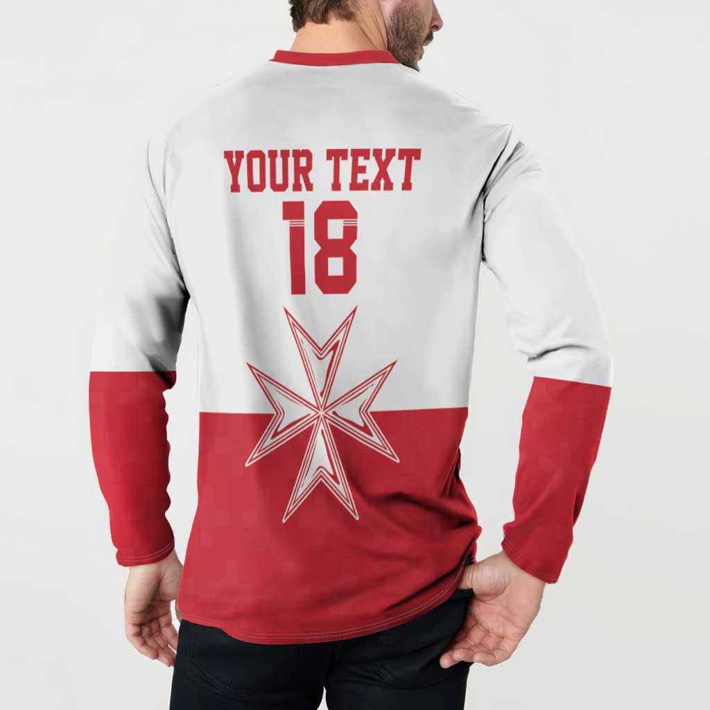 Custom Malta Football Button Sweatshirt Tim nazzjonali tal-futbol ta Malta