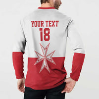 Custom Malta Football Button Sweatshirt Tim nazzjonali tal-futbol ta Malta