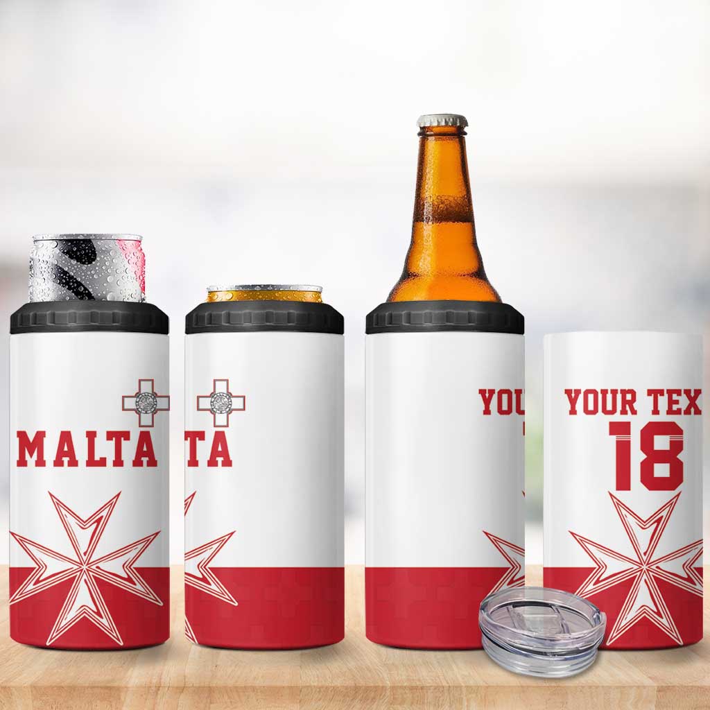 Custom Malta Football 4 in 1 Can Cooler Tumbler Tim nazzjonali tal-futbol ta Malta