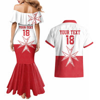 Custom Malta Football Couples Matching Mermaid Dress and Hawaiian Shirt Tim nazzjonali tal-futbol ta Malta