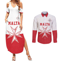Custom Malta Football Couples Matching Summer Maxi Dress and Long Sleeve Button Shirt Tim nazzjonali tal-futbol ta Malta