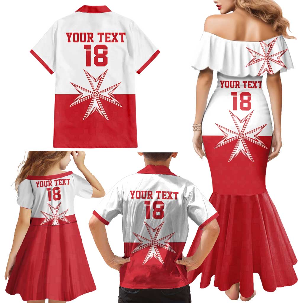 Custom Malta Football Family Matching Mermaid Dress and Hawaiian Shirt Tim nazzjonali tal-futbol ta Malta