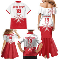 Custom Malta Football Family Matching Mermaid Dress and Hawaiian Shirt Tim nazzjonali tal-futbol ta Malta