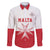 Custom Malta Football Family Matching Off The Shoulder Long Sleeve Dress and Hawaiian Shirt Tim nazzjonali tal-futbol ta Malta