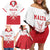 Custom Malta Football Family Matching Off Shoulder Short Dress and Hawaiian Shirt Tim nazzjonali tal-futbol ta Malta