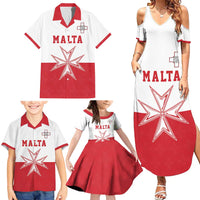 Custom Malta Football Family Matching Summer Maxi Dress and Hawaiian Shirt Tim nazzjonali tal-futbol ta Malta