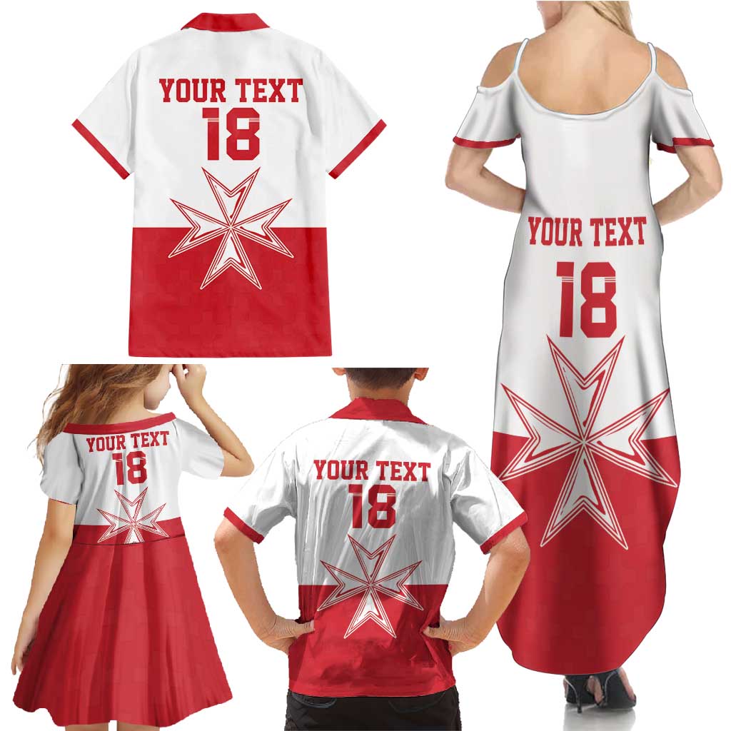 Custom Malta Football Family Matching Summer Maxi Dress and Hawaiian Shirt Tim nazzjonali tal-futbol ta Malta