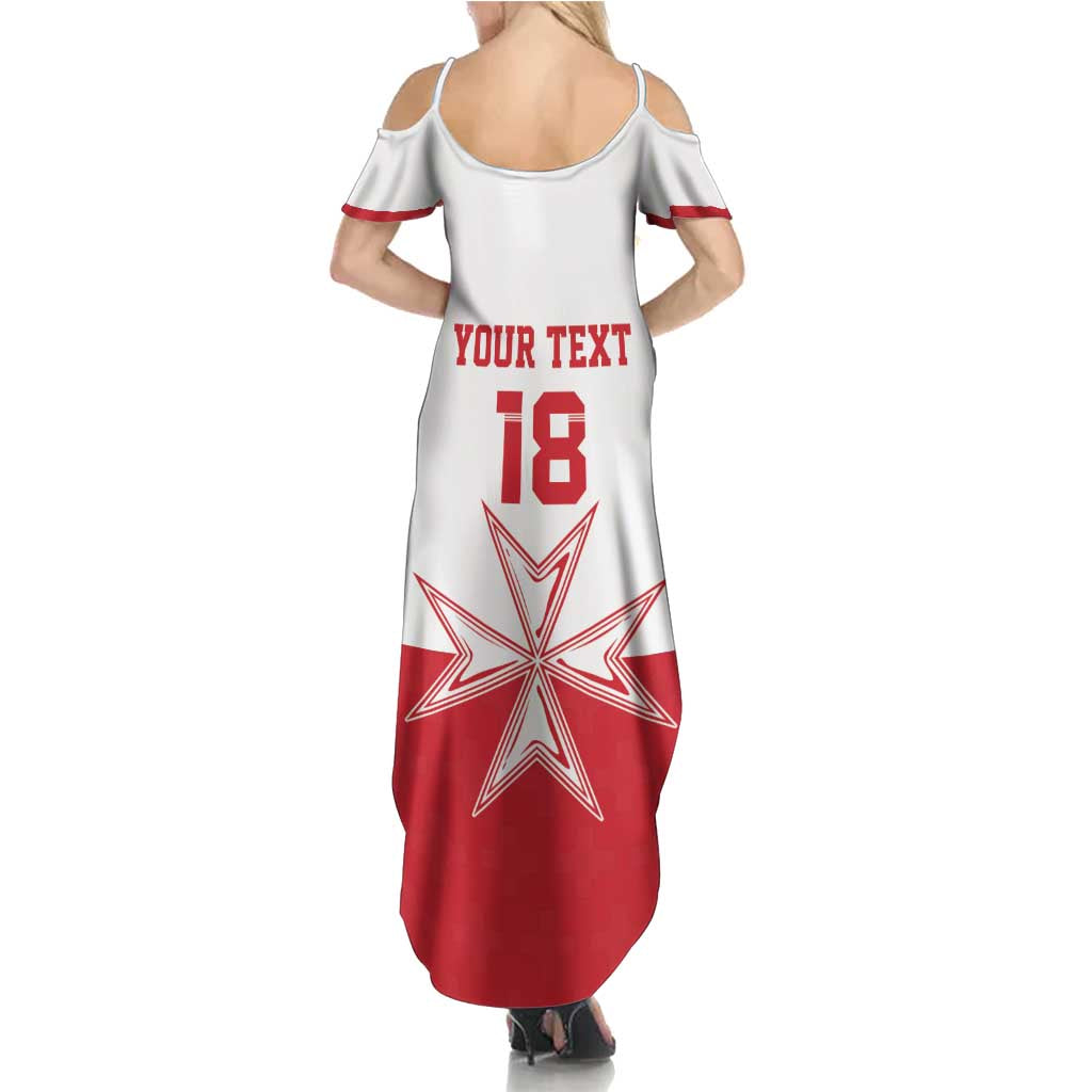 Custom Malta Football Family Matching Summer Maxi Dress and Hawaiian Shirt Tim nazzjonali tal-futbol ta Malta