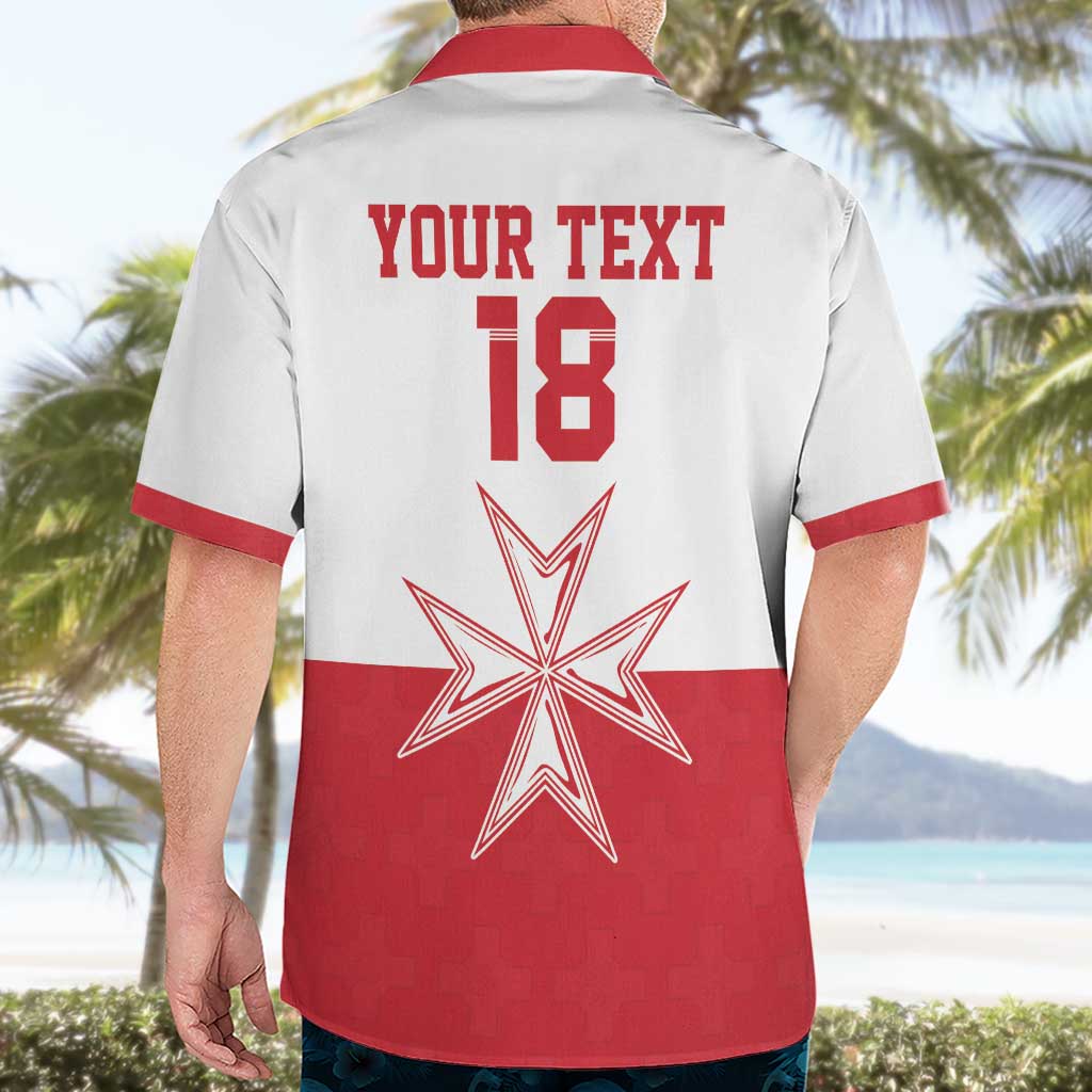 Custom Malta Football Hawaiian Shirt Tim nazzjonali tal-futbol ta Malta