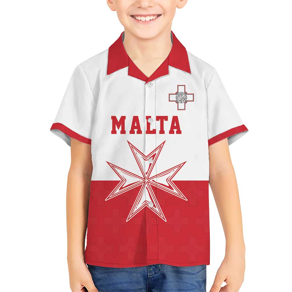Custom Malta Football Kid Hawaiian Shirt Tim nazzjonali tal-futbol ta Malta