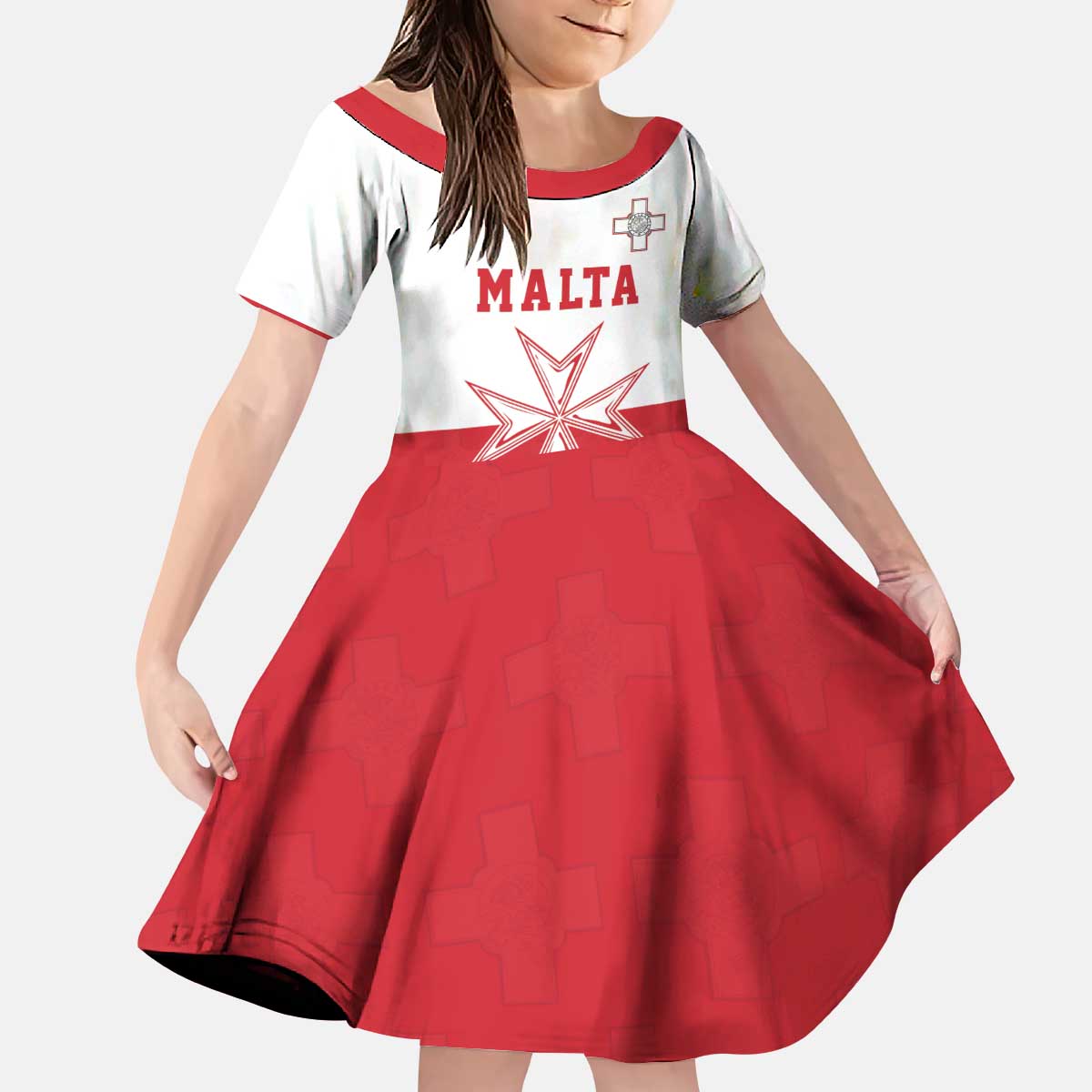Custom Malta Football Kid Short Sleeve Dress Tim nazzjonali tal-futbol ta Malta