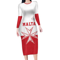 Custom Malta Football Long Sleeve Bodycon Dress Tim nazzjonali tal-futbol ta Malta