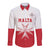 Custom Malta Football Long Sleeve Button Shirt Tim nazzjonali tal-futbol ta Malta