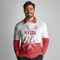Custom Malta Football Long Sleeve Polo Shirt Tim nazzjonali tal-futbol ta Malta