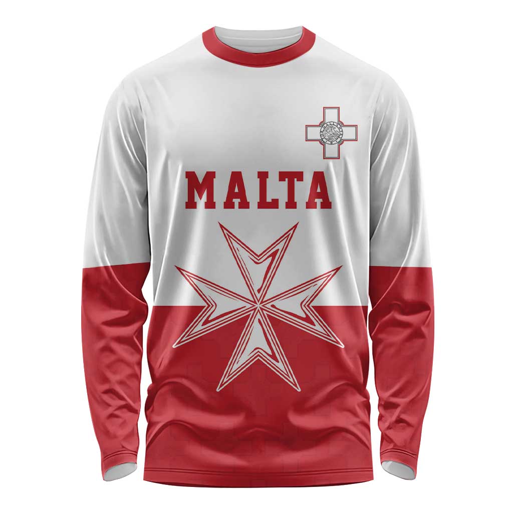 Custom Malta Football Long Sleeve Shirt Tim nazzjonali tal-futbol ta Malta