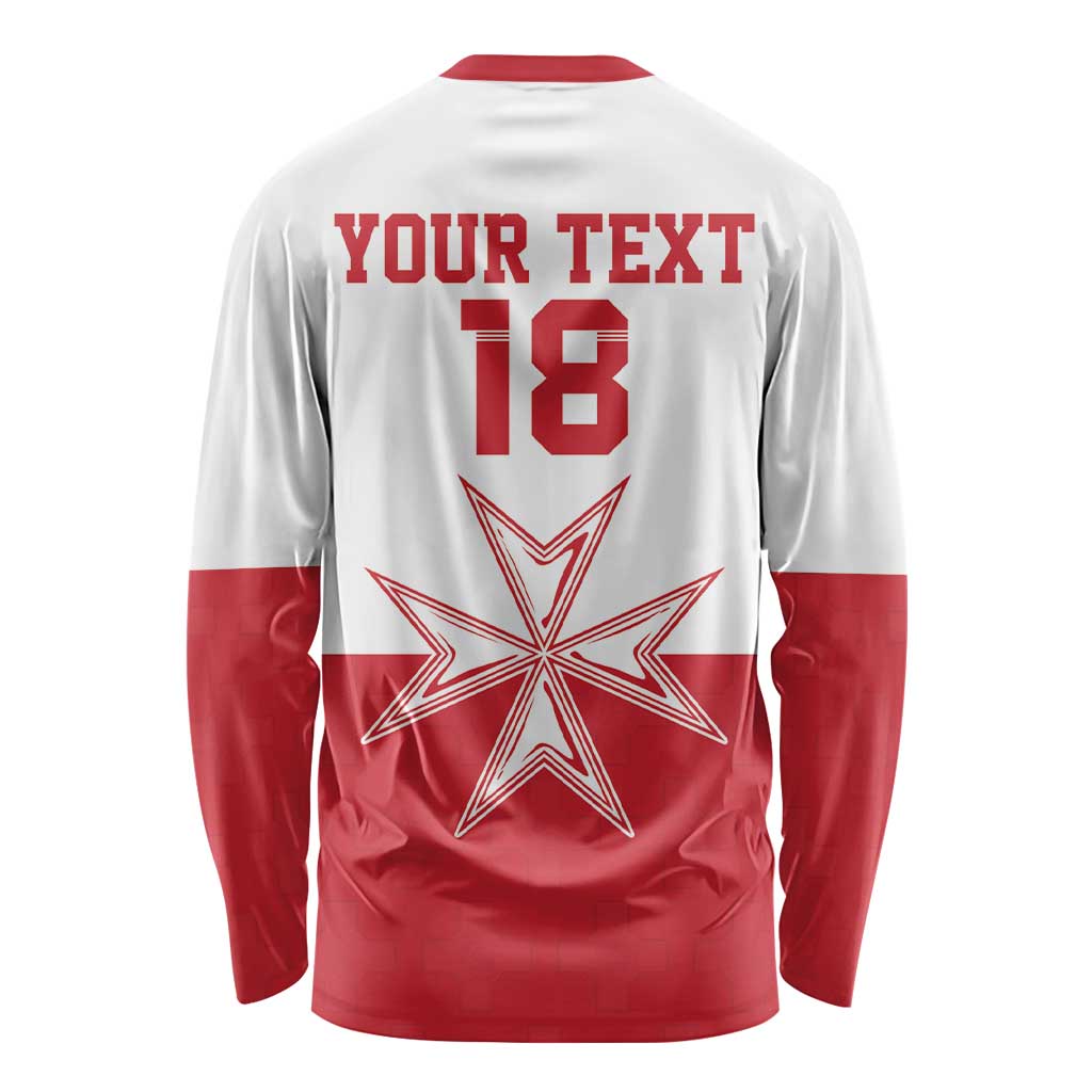 Custom Malta Football Long Sleeve Shirt Tim nazzjonali tal-futbol ta Malta